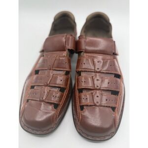 Stacy Adams Fisherman Sandals Leather Comfort Casual Brown Mens Size 11M